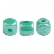 Les perles par Puca® Minos kralen Opaque green turquoise luster 63130/14400